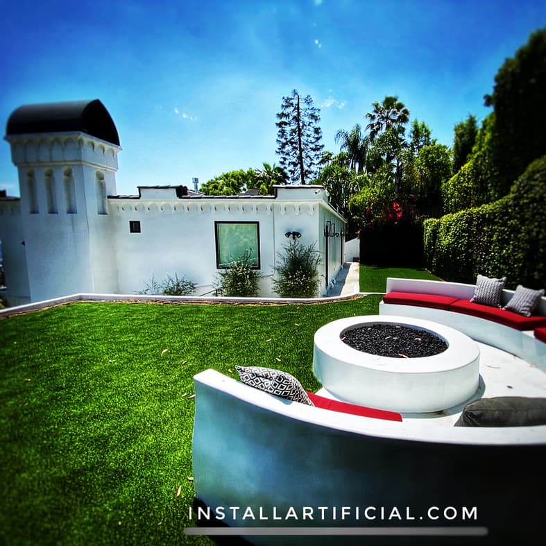 Backyard landscape design & renovation with artificial grass Gallery